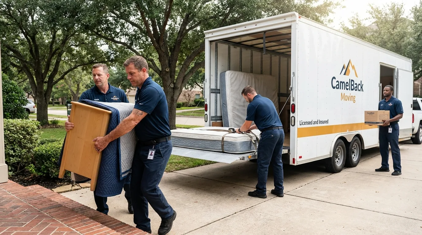 Crew loading residential truck for cross-state move from Browns Mills, NJ