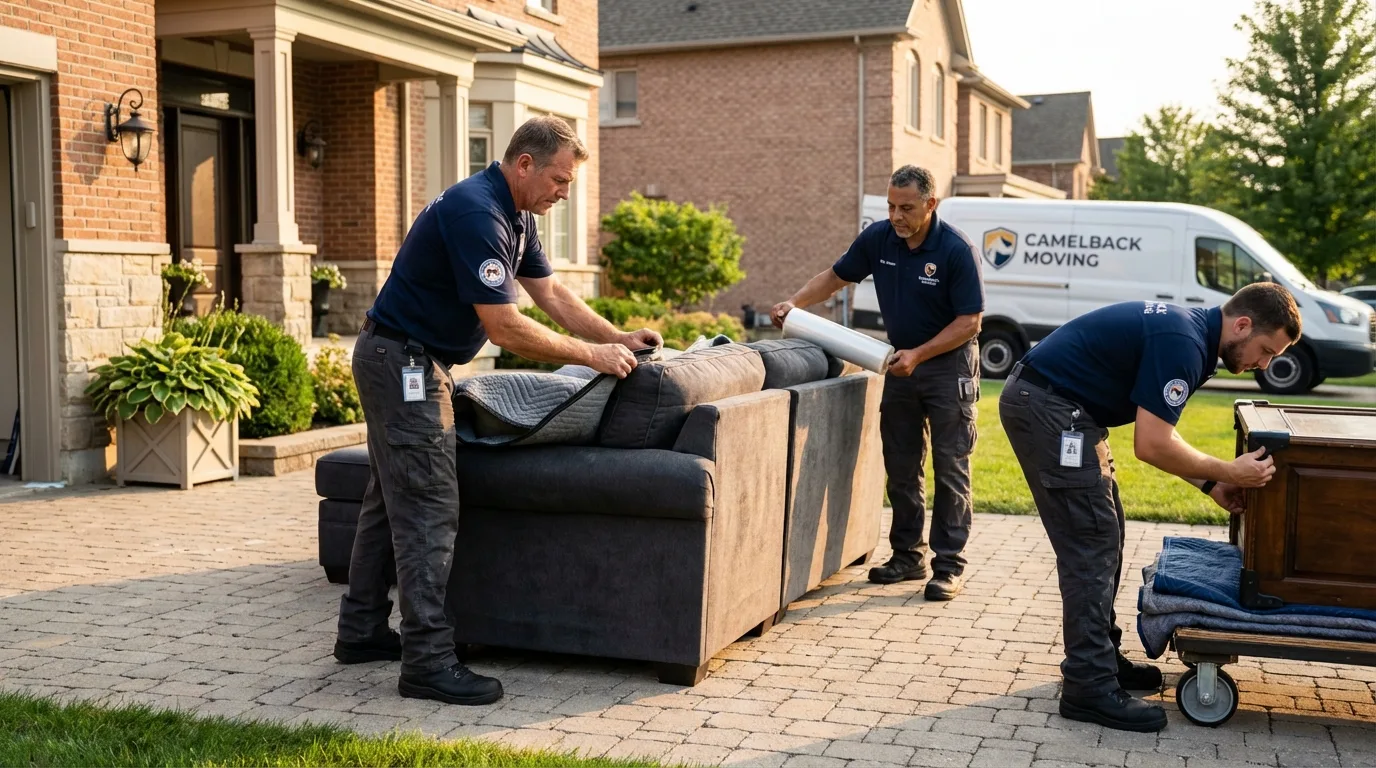 Large estate moving crew wrapping furniture in Browns Mills, NJ